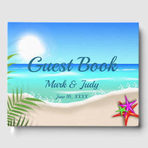 Beach With Colourful Starfish Guestbook