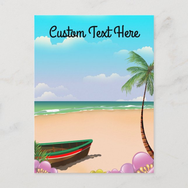 Beach with custom text postcard (Front)