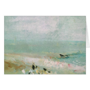 Beach with figures and a jetty. c.1830