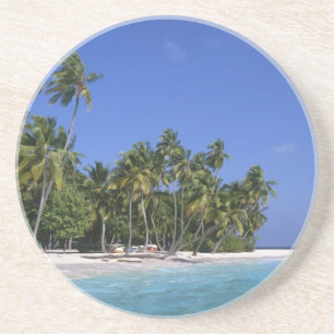 Beach with palm trees, Maldives Coaster