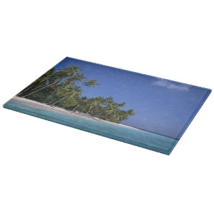 Beach with palm trees, Maldives Cutting Board