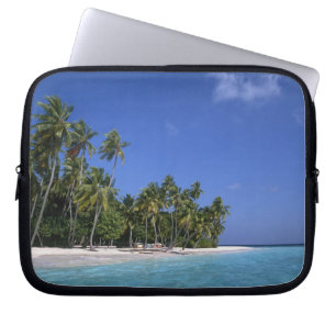 Beach with palm trees, Maldives Laptop Sleeve