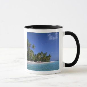 Beach with palm trees, Maldives Mug