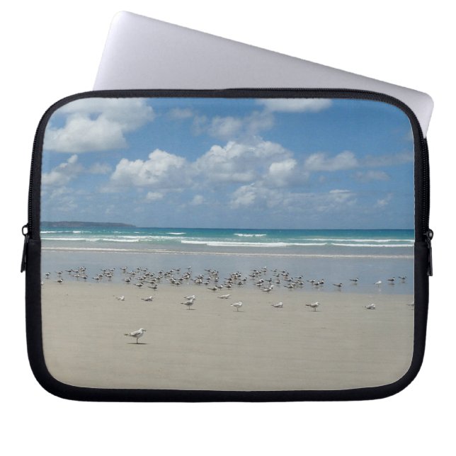 Beach with Seagulls Laptop Sleeve (Front)