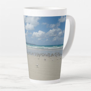 Beach with Seagulls Latte Mug