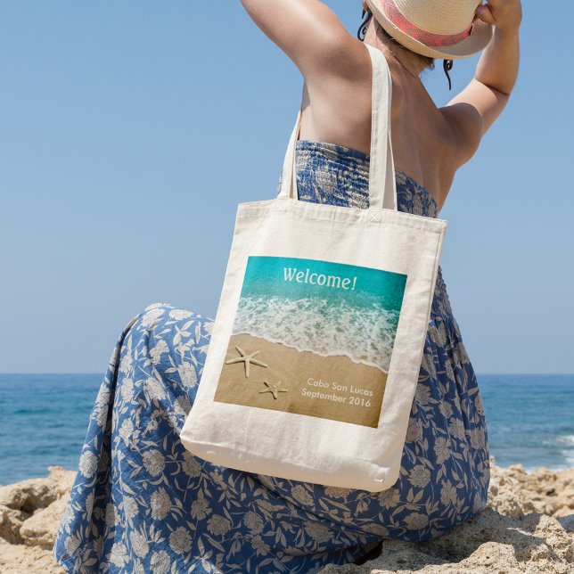 Beach With Starfish on Sand Tote Bag (Creator Uploaded)