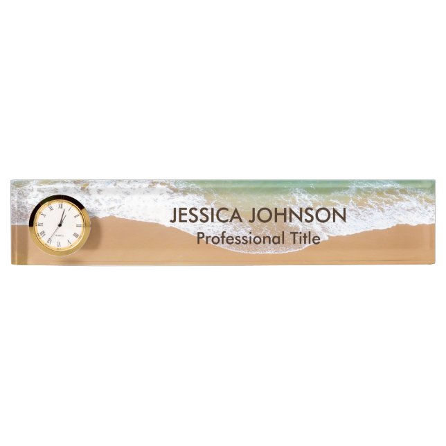 Beach with Waves Personalised Name Nameplate (Front)