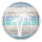 Beach Wood Nautical Palms - Blue, Tan, Teal