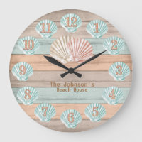 Beach Wood Nautical Stripes & Shells