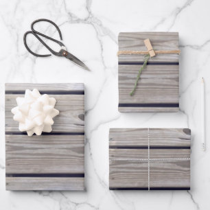 Beach Wood Planks Wrapping Paper Sheet