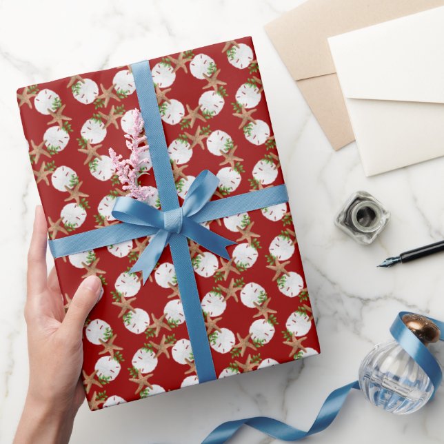 Beach Wreath Small Pattern Christmas Wrapping Pape Paper (Gifting)