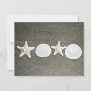 Beach X's and O's Starfish Sanddollar RSVP Card