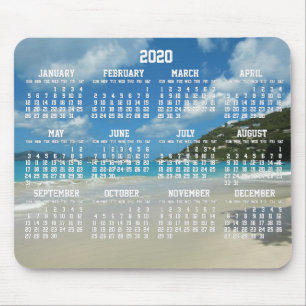 Beach Yearly Calendar 2020 Mouse Pads