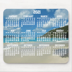 Beach Yearly Calendar 2021 Mouse Pads