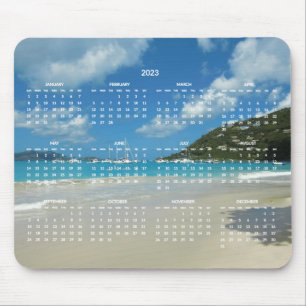 Beach Yearly Calendar 2023 Mouse Pad