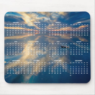 Beach Yearly Calendar 2023 Mouse Pad