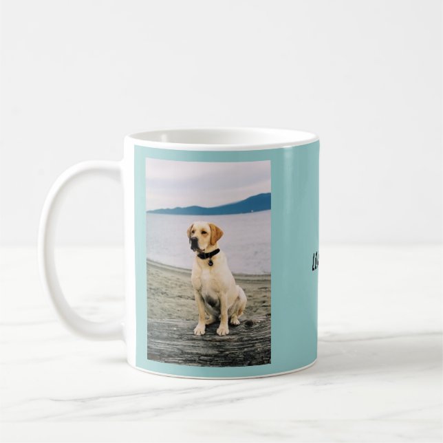 Beach Yellow Lab Coffee Mug (Left)