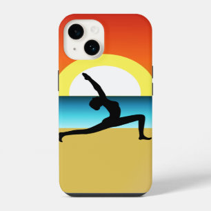 Beach Yoga Woman in a Warrior Pose iPhone Case