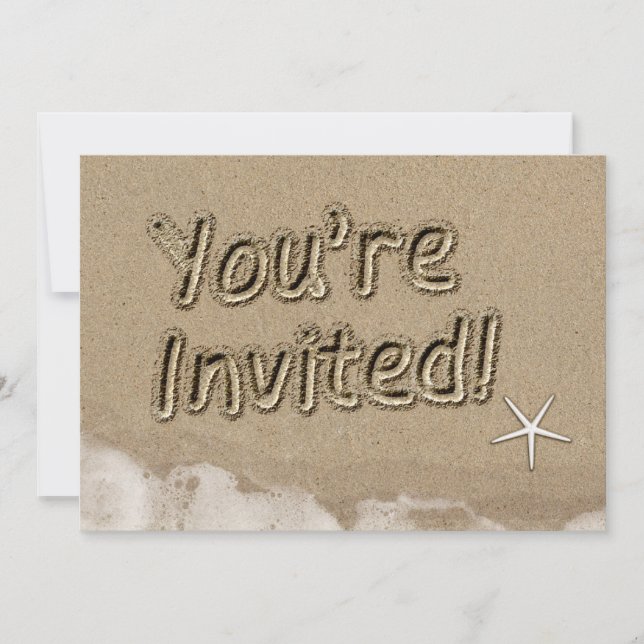 Beach YOU'RE INVITED Typography Party Invitation (Front)
