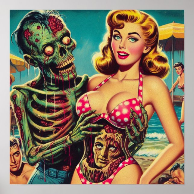 Beach Zombie Girl Poster (Front)