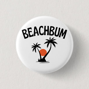 Beachbum  Beach Summer    3 Cm Round Badge