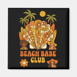 Beachclub retro 70s floral seashell surf  magnet