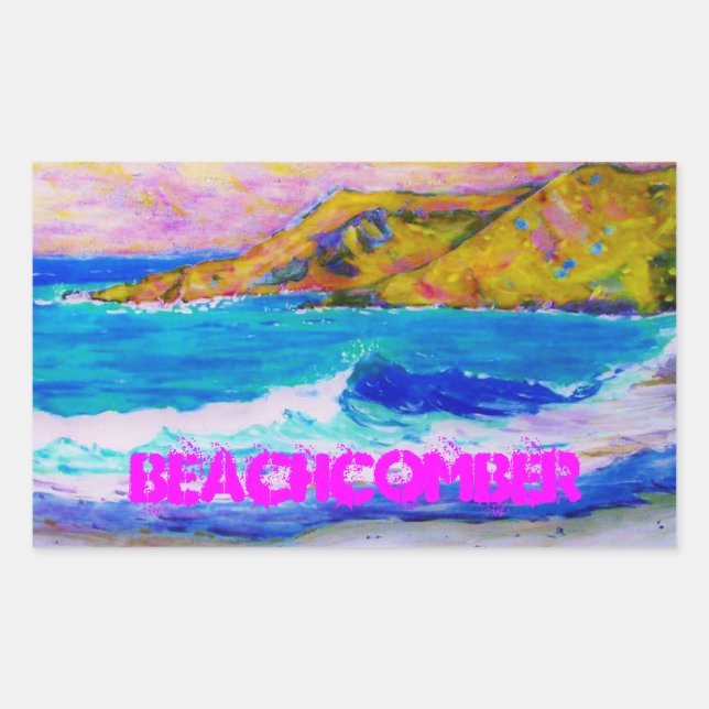 Beachcomber Rectangular Sticker (Front)