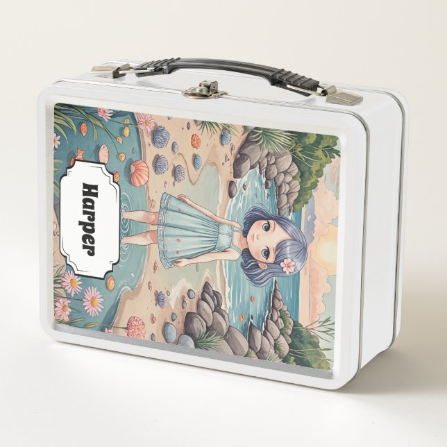 Beachcomber's Bliss Personalized Metal Lunch Box (Front)