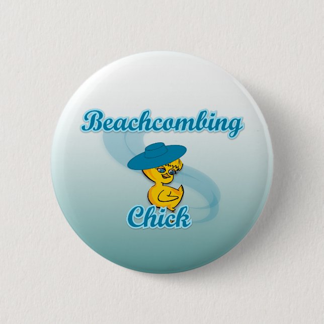 Beachcombing Chick #3 6 Cm Round Badge (Front)