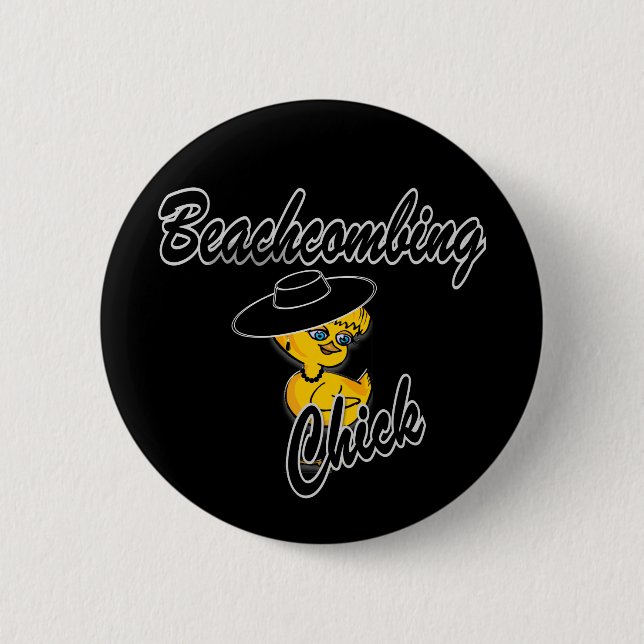 Beachcombing Chick #4 6 Cm Round Badge (Front)