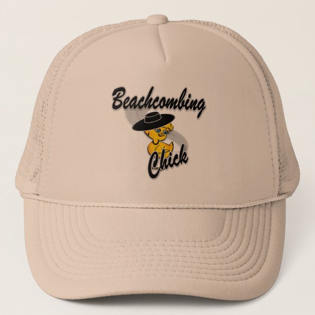 Beachcombing Chick #4 Trucker Hat (Front)