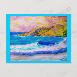 beachcombing is good therapy postcard