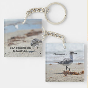 Beachcombing Seagulls Beach customisable Key Ring