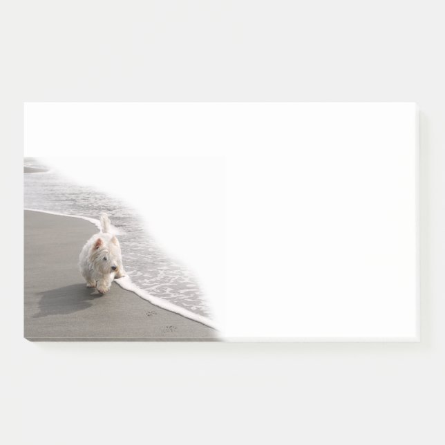Beachcombing Westie Photo 10x6 Post-it Notes (Front)