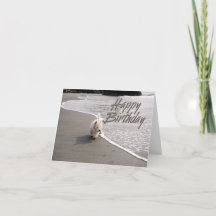 Beachcombing Westie Photo Birthday Card