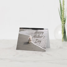 Beachcombing Westie Photo Mother's Day Card