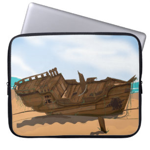 Beached Shipwreck Laptop Sleeve