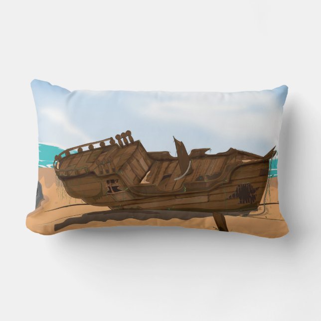 Beached Shipwreck Lumbar Cushion (Front)