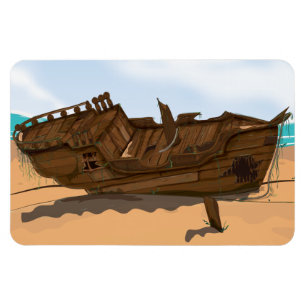 Beached Shipwreck Magnet