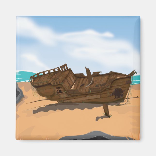 Beached Shipwreck Magnet (Front)
