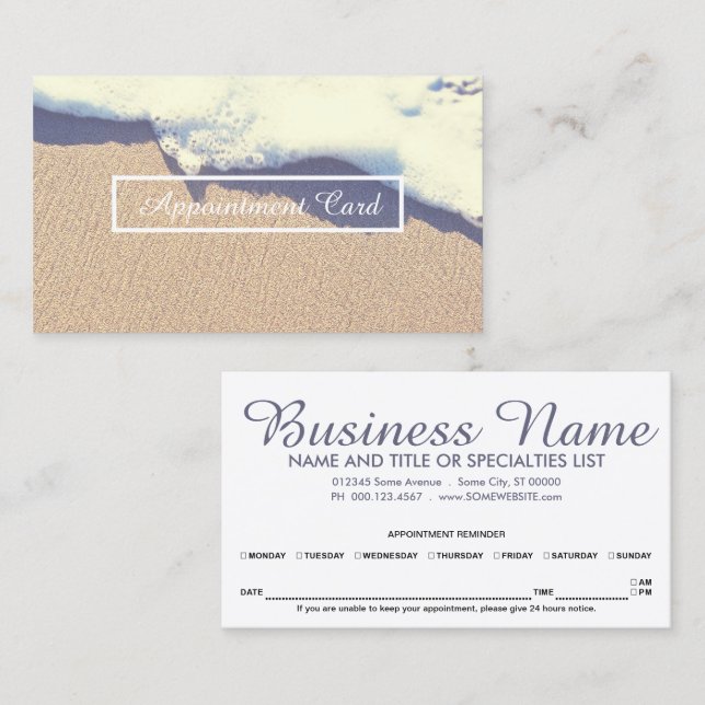 beached wave appointment reminder card (Front/Back)
