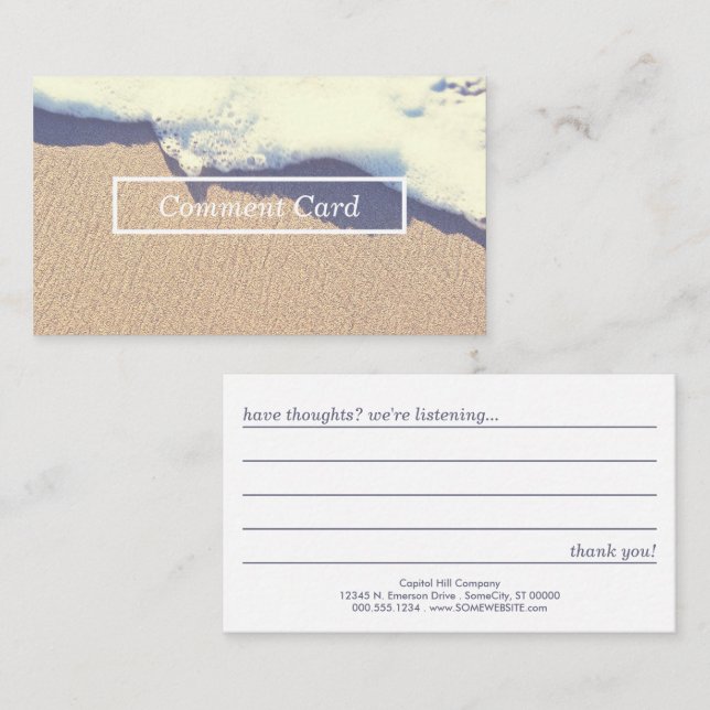 beached wave comment card (Front/Back)