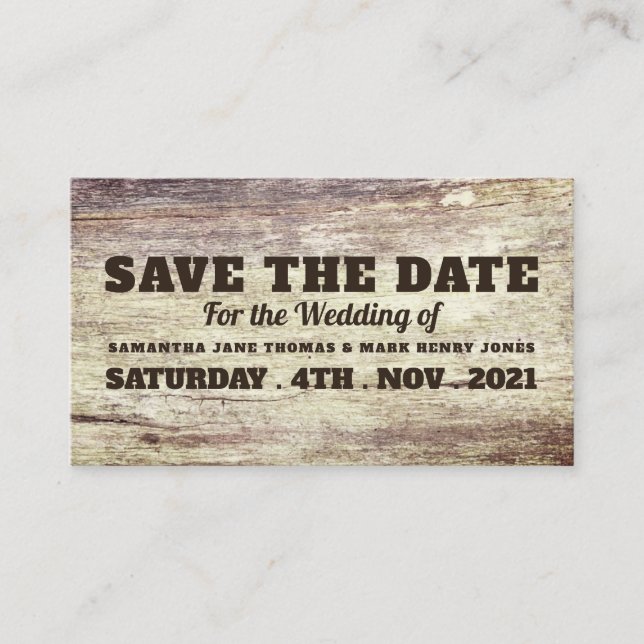Beached Wood Effect, Save the Date Enclosure Card (Front)