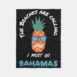 Beaches Are Calling Hamas Souvenir Pineapple Sungl Fleece Blanket