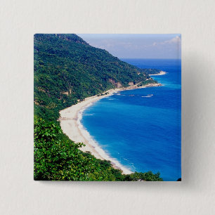 Beaches, Barahona, Dominican Republic, 15 Cm Square Badge