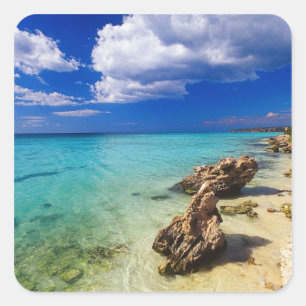 Beaches, Barahona, Dominican Republic, 3 Square Sticker