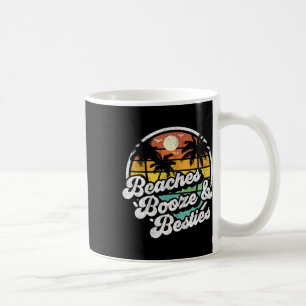 Beaches Booze And Besties Funny Retro 70s Beach Wo Coffee Mug