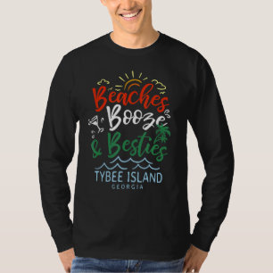 Beaches Booze And Besties Tybee Island Summer Geor T-Shirt