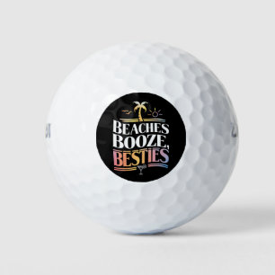 Beaches Booze & Besties Coconut Tree Summer Golf Balls