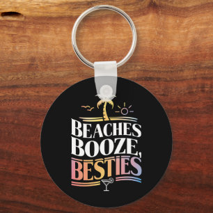 Beaches Booze & Besties Coconut Tree Summer Key Ring